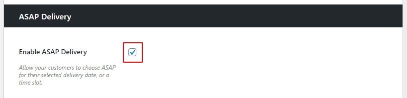 enable ASAP delivery