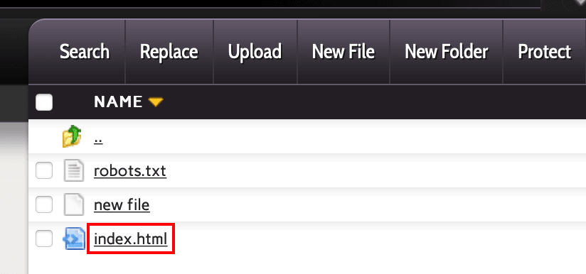 file name highlighted