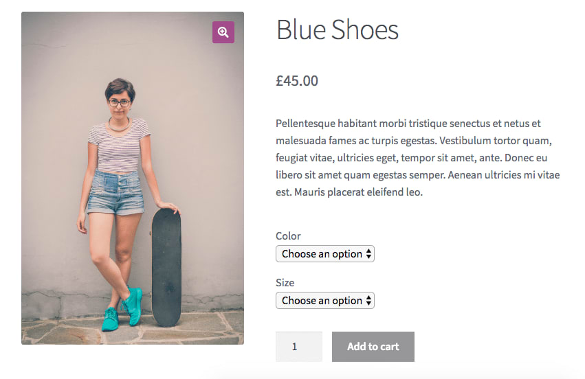 woocommerce default variation