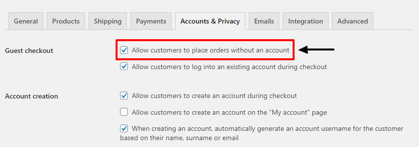 guest checkout woocommerce flux