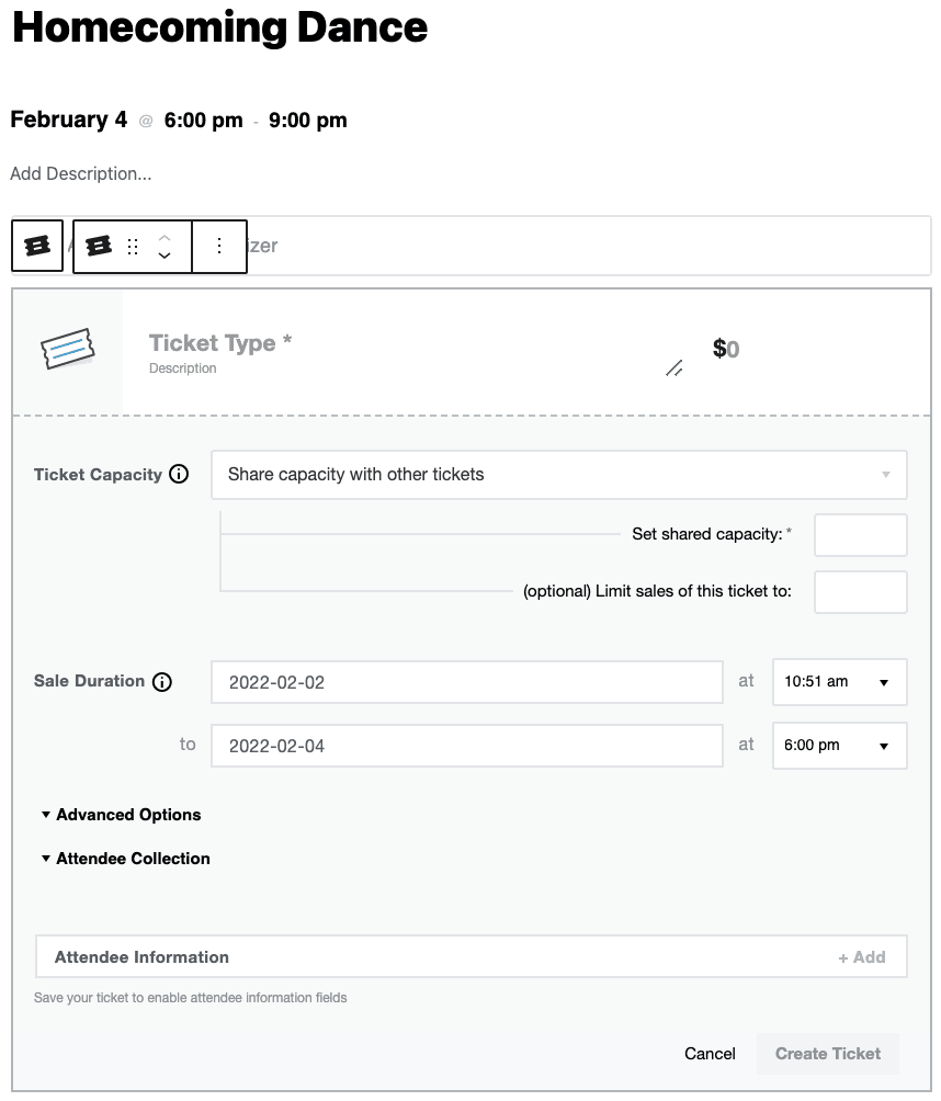 Adding tickets to your school WordPress website
