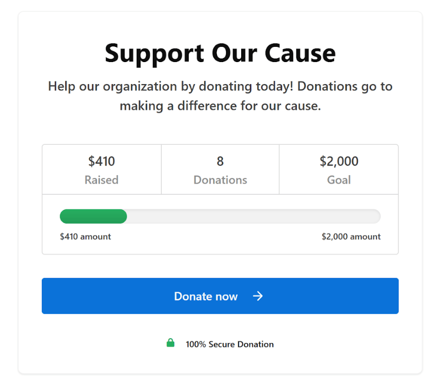 Multi-step donation form template