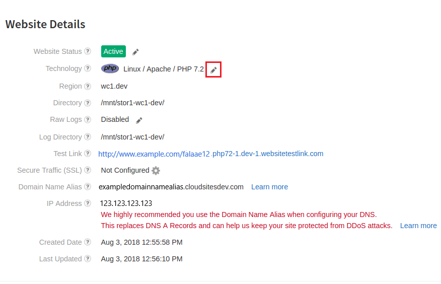 pencil icon highlighted
