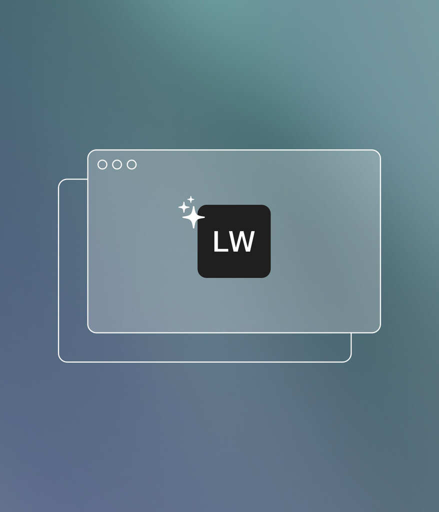 Liquid Web logo on a blue background