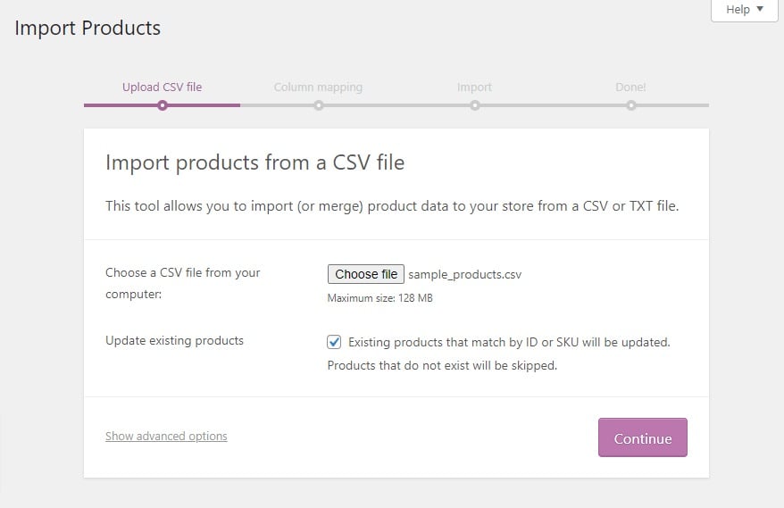 update existing products