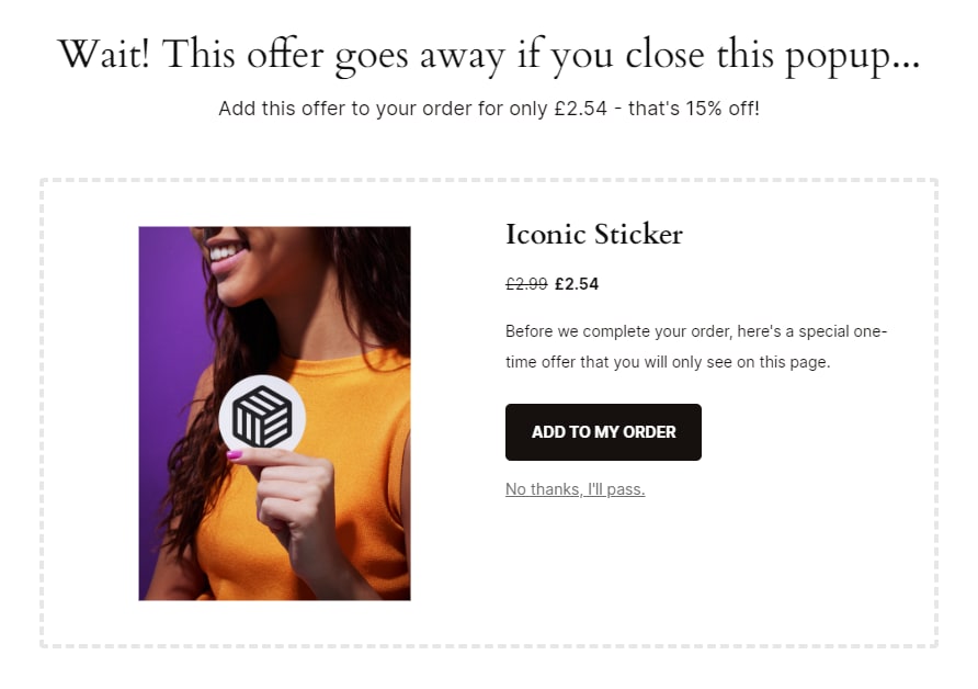 one click upsell
