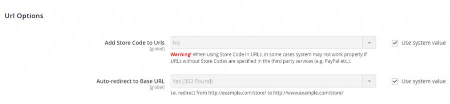 Expand the URL Options section.
