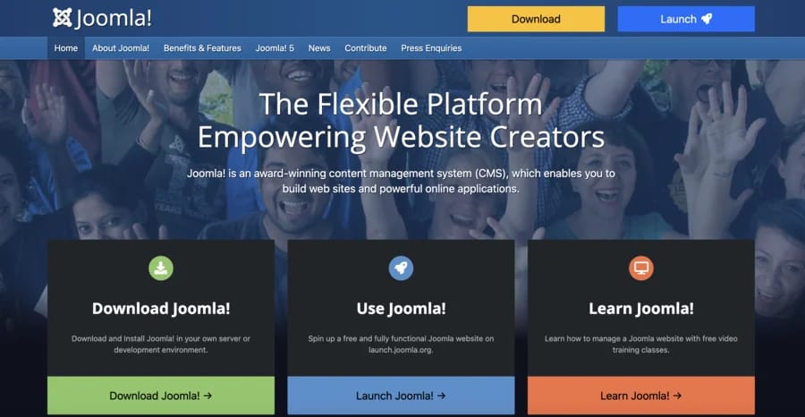 Joomla homepage