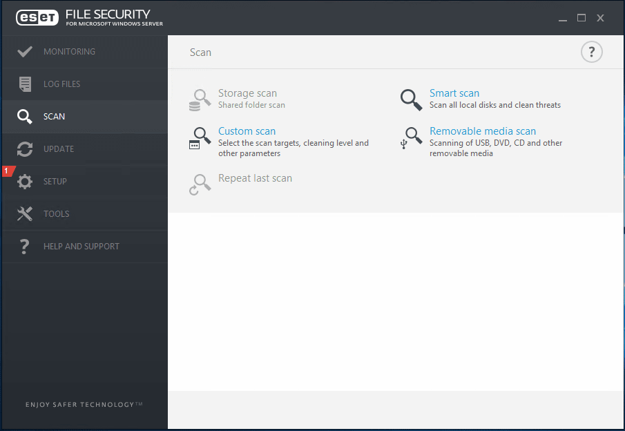 eset scans screen