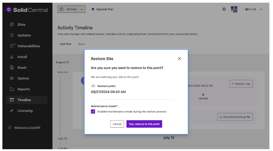 Solid Backups � NextGen�s one-click-restore feature