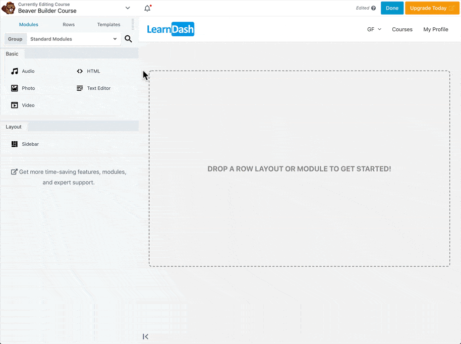 Add LearnDash shortcode with Beaver Builder