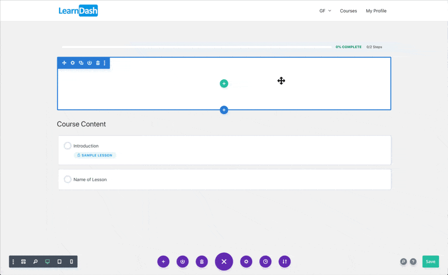 Add LearnDash shortcode using Divi