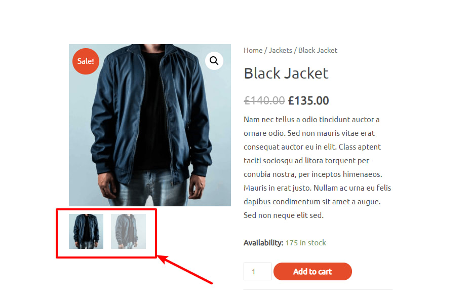 Single product gallery images