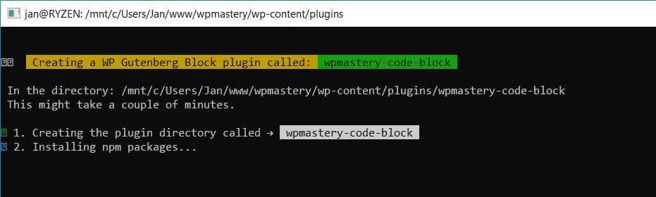 create guten block bash