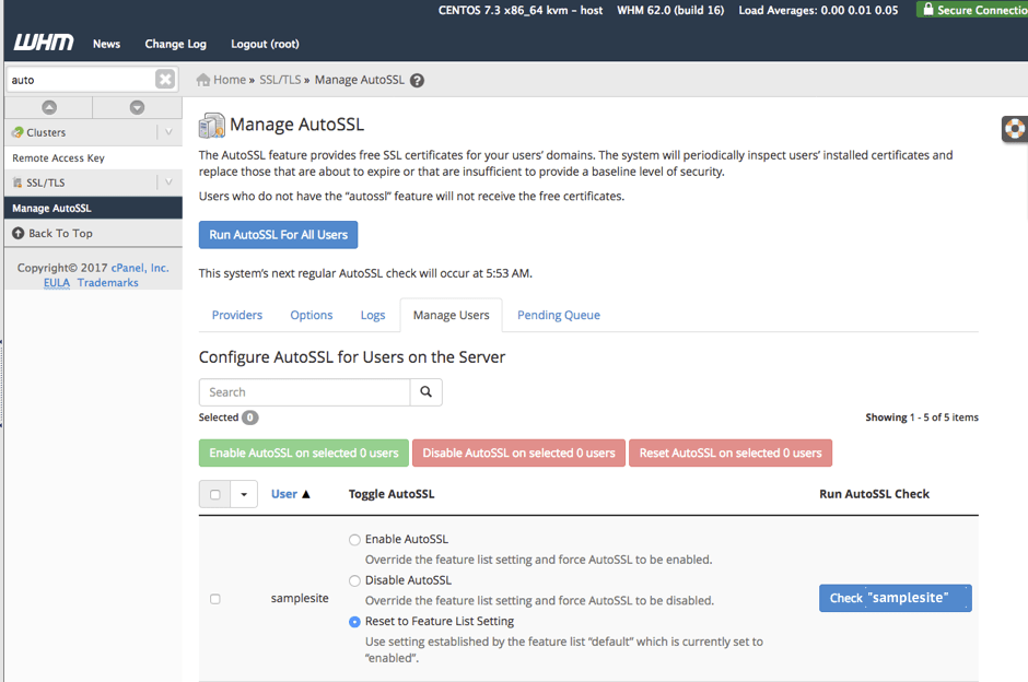 manage users home