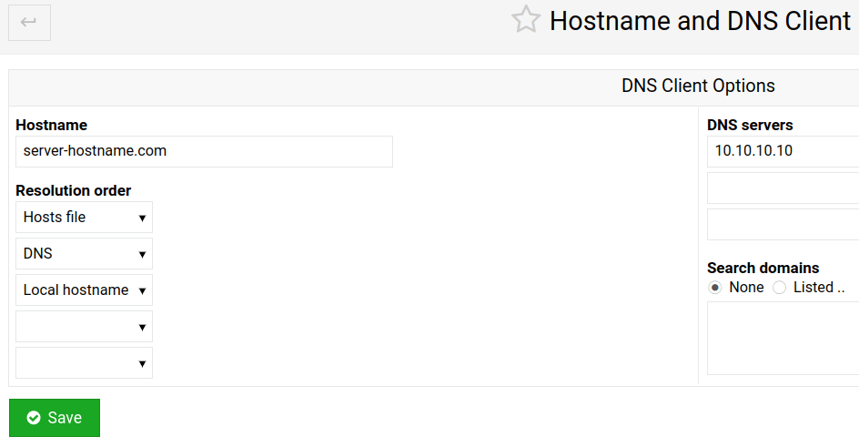Enter the new hostname in the Hostname field.