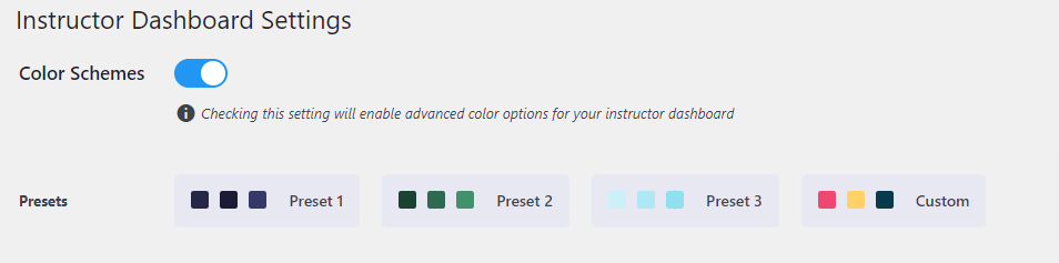 Color Scheme presets