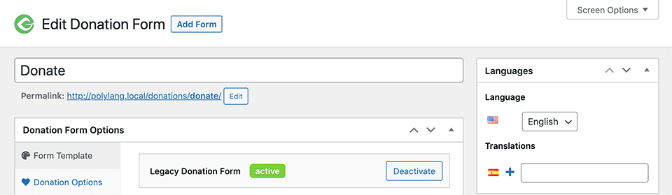 Translating a Form with Polylang