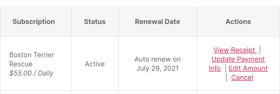 Cancel Subscription via legacy recurring page