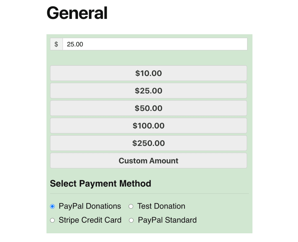 A customized legacy donation form