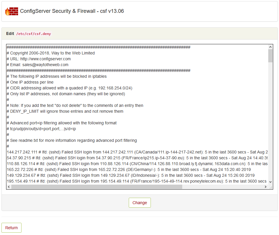 deny ip details screen