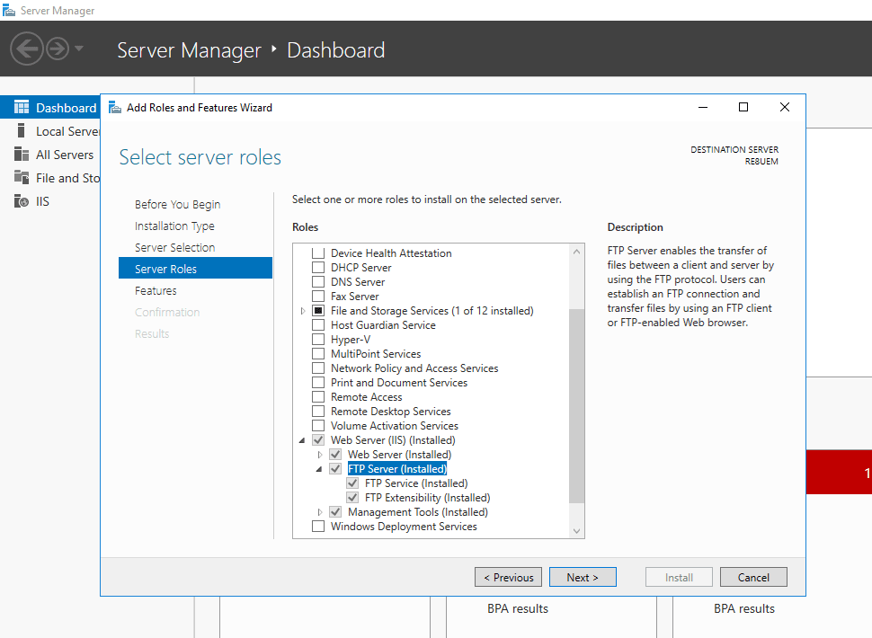 Adding and Assigning FTP Users section