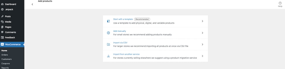 You have a range of options for adding products to your online store.