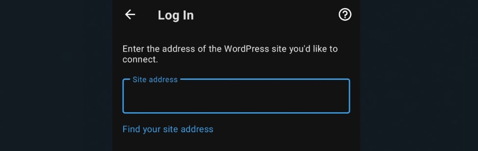 Provide the WordPress site you would like to connect to, and click “Continue” at the button at the bottom of the screen.