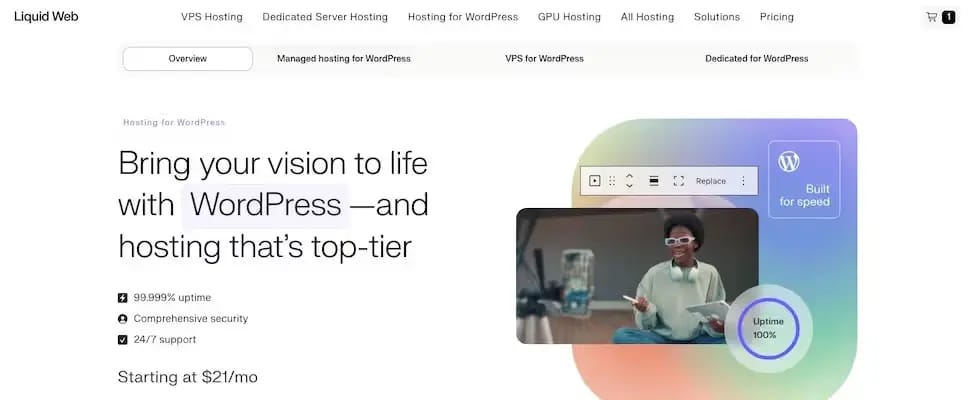 Liquid Web by Nexcess image of homepage
