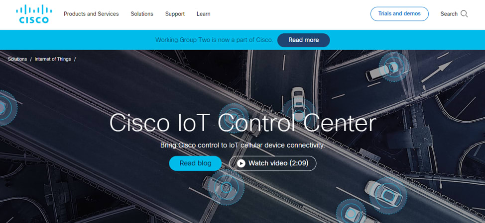 Cisco IoT Cloud Connect’s homepage.