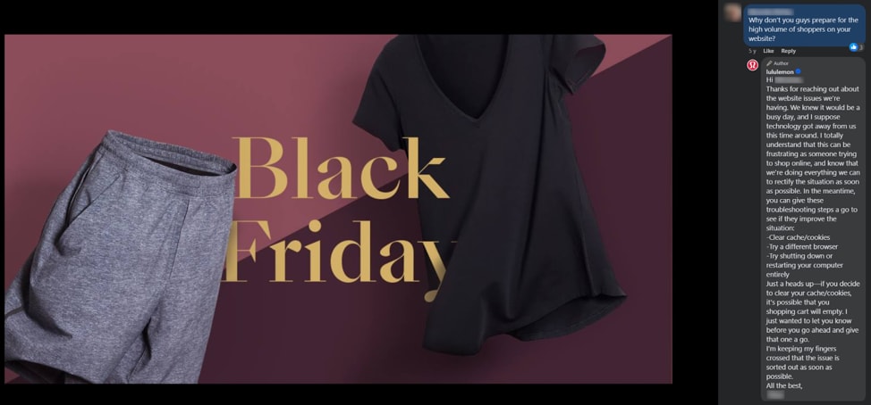 lululemon struggled with Black Friday in 2018.