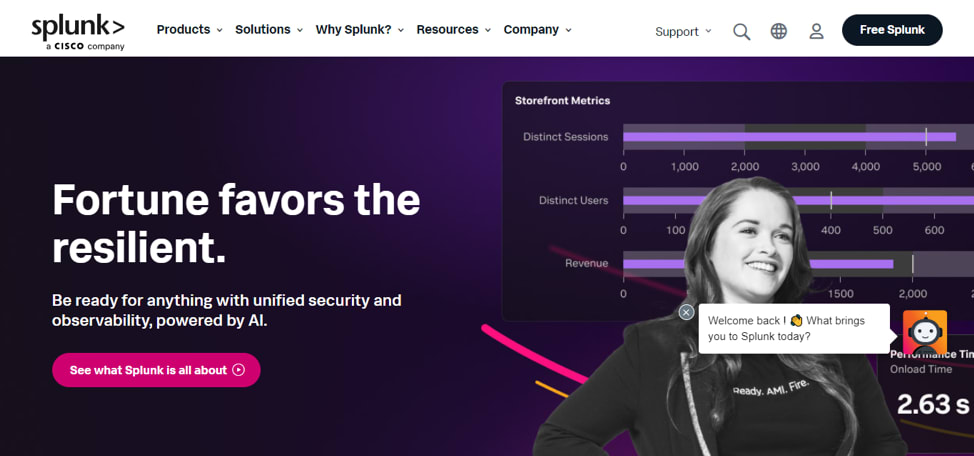Splunk’s homepage.