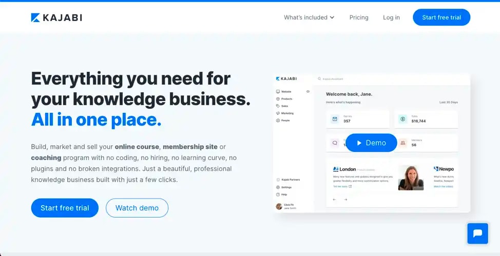 Kajabi online store example