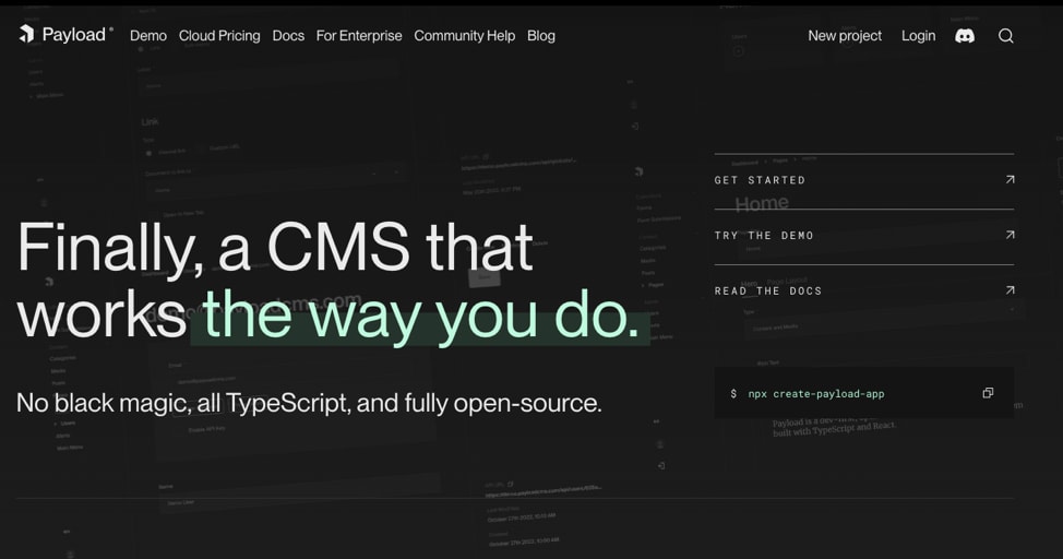 Payload is the best headless CMS for open-source and extensible development.