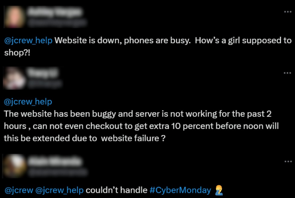 J.Crew suffered a major website outage during Cyber Monday in 2017.