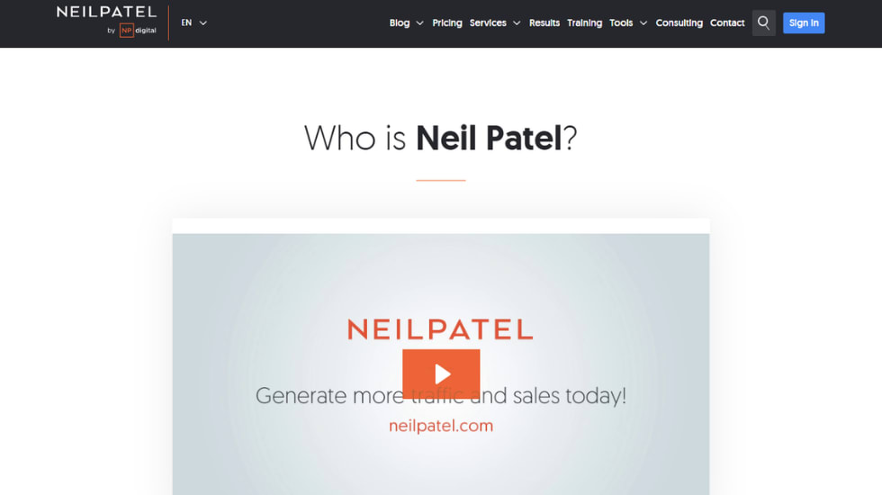 neil patel about page