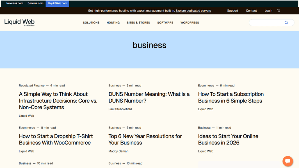 liquid web tag page