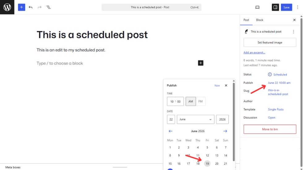 publish scheduled post