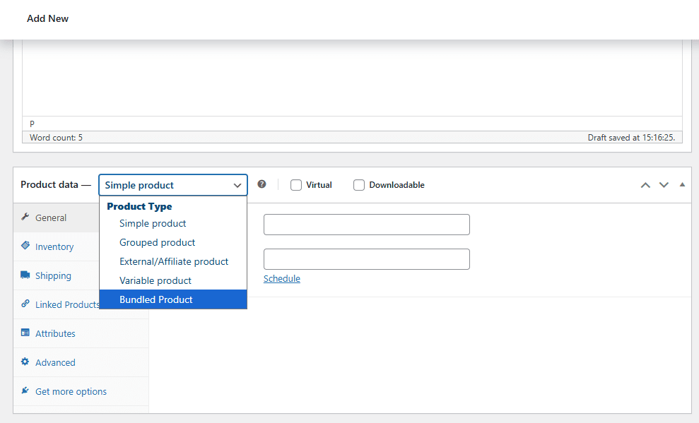 select bundled product