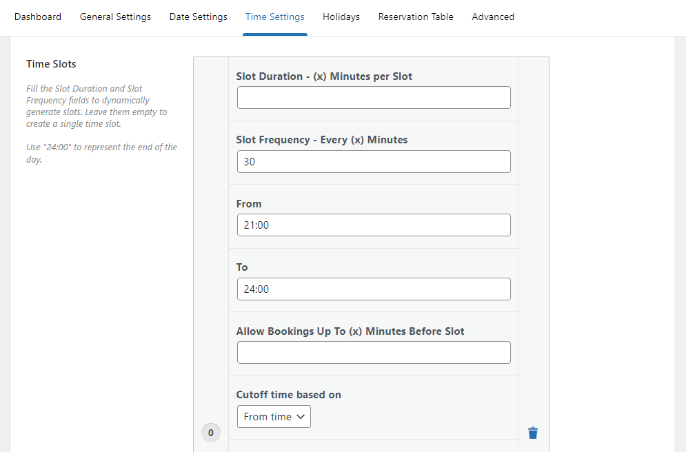 create time slot woocommerce delivery slots