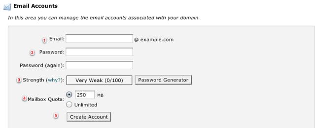 Manage email accounts