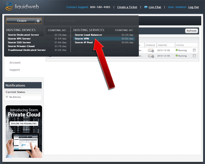 How To Connect to Your Liquid Web VPN - 02 Storm VPN