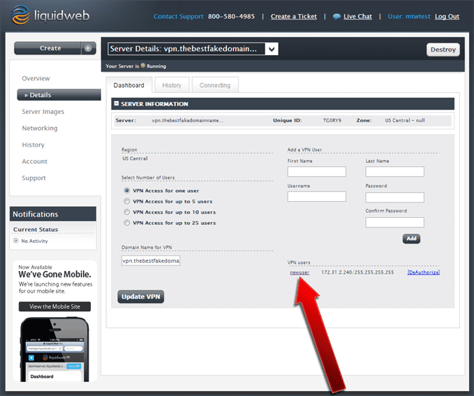 How To Connect to Your Liquid Web VPN - 07 User Created