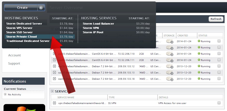 How To Create a Storm Private Cloud Parent - 01