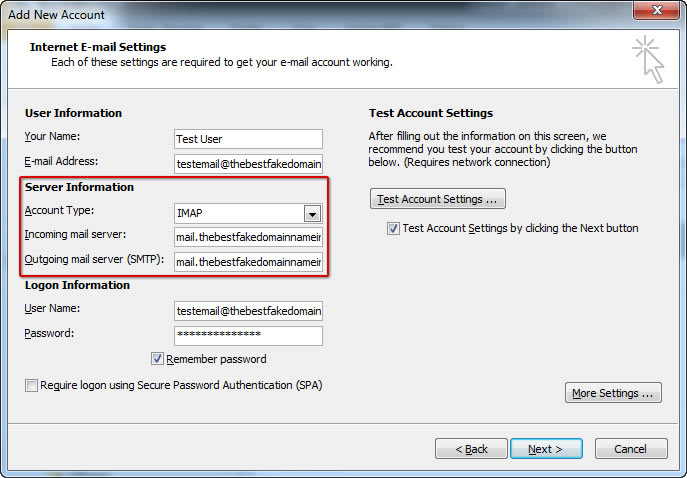 Setting up mail in Microsoft Outlook – Support