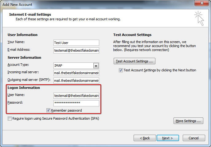 how to change email server settings in outlook 2010