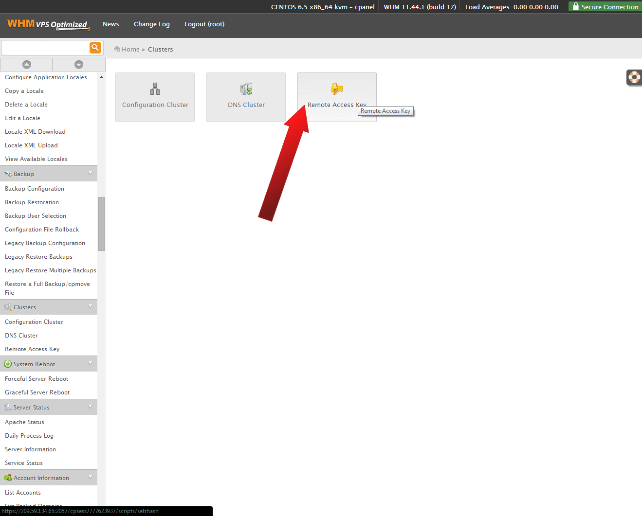 How to Setup a Remote Access Key in cPanel 11