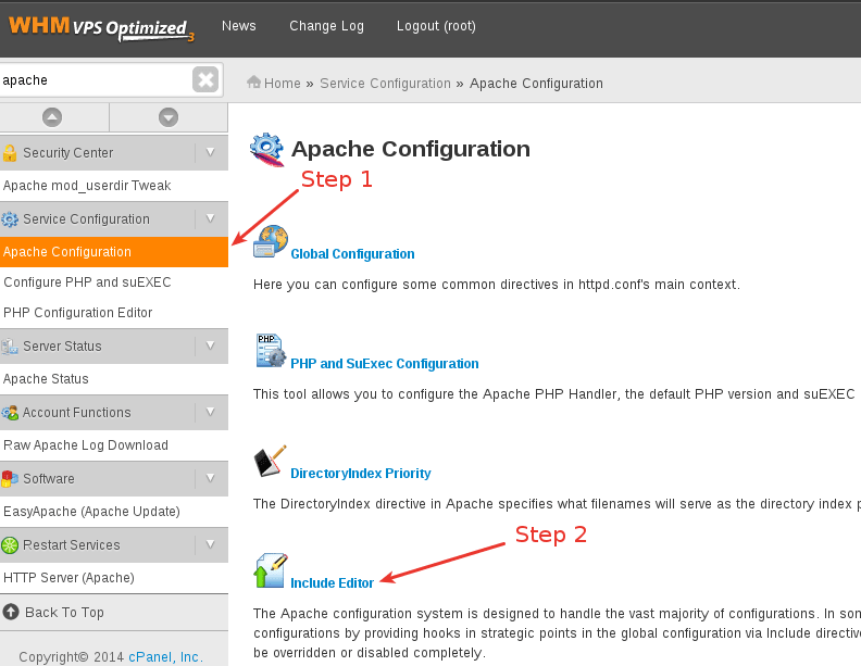 Apache Configuration WHM