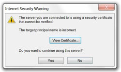 Self-Signed SSL Popup