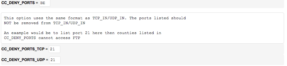 Blocking port access by country